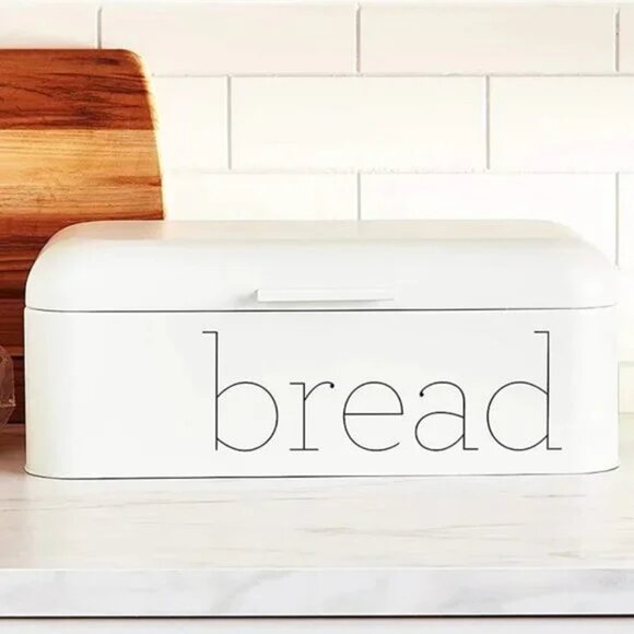 NIB - Retro Metal Bread Bin - White - Picture 1 of 4